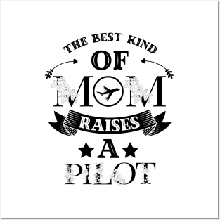 The Best Kind Of Mom Raises A Pilot, Cute Floral Cockpit Posters and Art